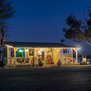 Office all lit for Christmas